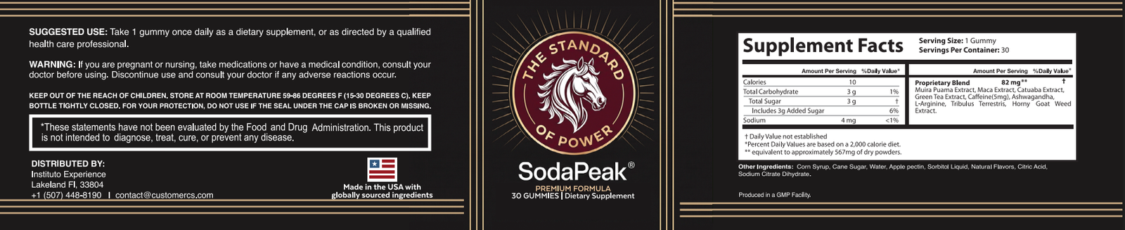 SodaPeak Supplement Facts